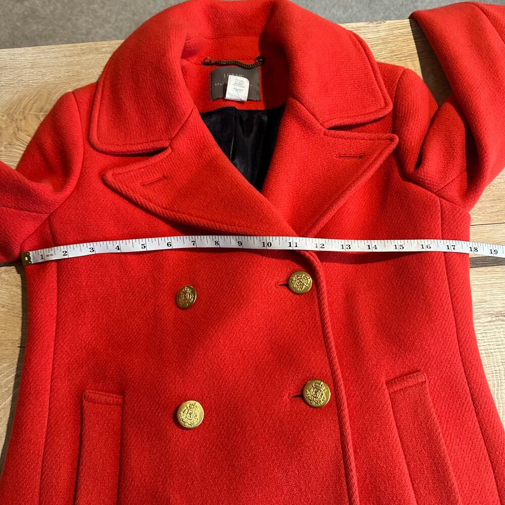 J. Crew Stadium Cloth by Nello Gori Wool blend Pea coat Red 4 - Picture 8 of 10